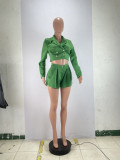 Women's Fashion Slim Solid Color Blazer Two Piece Set