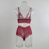 Sexy Mesh See-Through Pajama Long Robe Bra Panty Four-Piece Set