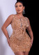 Women'S Fashion V-Neck Bow Sequins Bodycon Party Dress