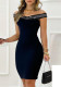 Women Sexy Deep V Backless Slit Bodycon Dress