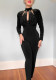 Women High Neck Beaded Cutout Long Sleeve Jumpsuit