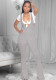 Ladies Summer Solid Color Casual Suspenders Jumpsuit