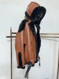 Winter Men'S Pu Leather Wool One-Piece Short Coat Hooded Men'S Jacket