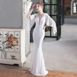 Autumn Formal Sequins O-Neck Mermaid Evening Dress