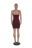 WomenVelvet fake fur Off Shoulder Mini Dress