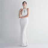 WomenElegant Sequined Halter Neck Evening Dress