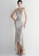 WomenElegant Sequins V Neck Evening Dress