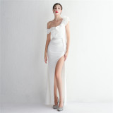 WomenElegant Off Shoulder Formal Party SlitEvening Dress