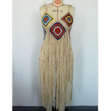 Women Sexy Fringe Beach Midi Dress