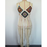 Women Sexy Fringe Beach Midi Dress