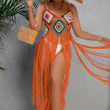 Women Sexy Fringe Beach Midi Dress