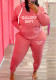 Plus Size Women Sports Hoodies and Pant Two Piece Set