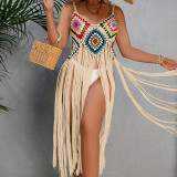 Women Sexy Fringe Beach Midi Dress