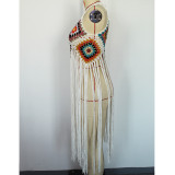 Women Sexy Fringe Beach Midi Dress