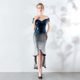 Sequins Sweetheart High Low Mermaid Evening Dress