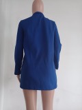 Autumn And Winter Women'S Retro Solid Color Button Stand Collar Coat