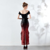 Sequins Sweetheart High Low Mermaid Evening Dress