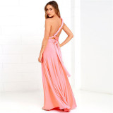Women Sexy Cross Backless Bandage Long Dress