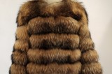 Women Faux Fox Fur With Hood Long Sleeve Jacket