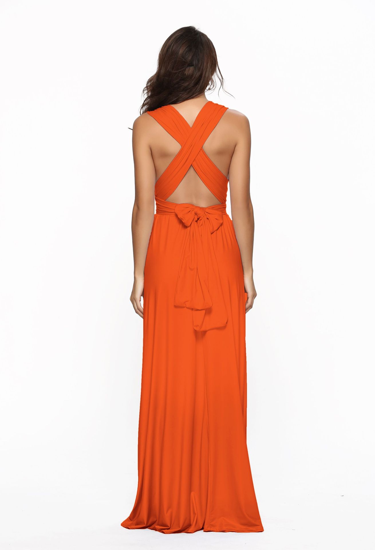 Cross Backless Bandage Maxi Dress for Evening Events