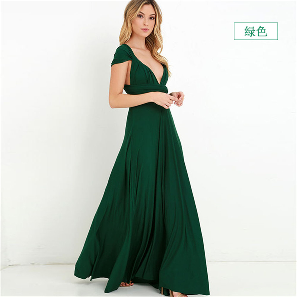 Women Sexy Cross Backless Bandage Long Dress