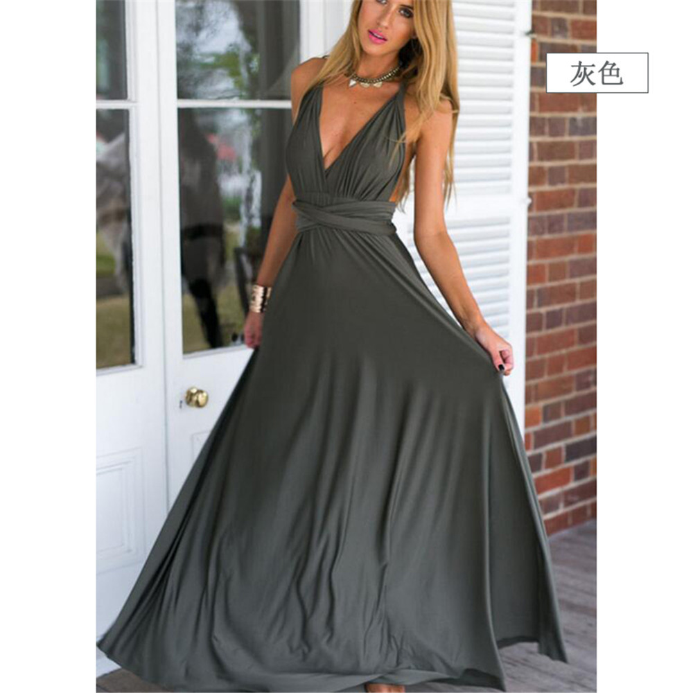 Cross Backless Bandage Maxi Dress for Evening Events