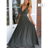 Women Sexy Cross Backless Bandage Long Dress