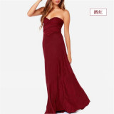 Women Sexy Cross Backless Bandage Long Dress