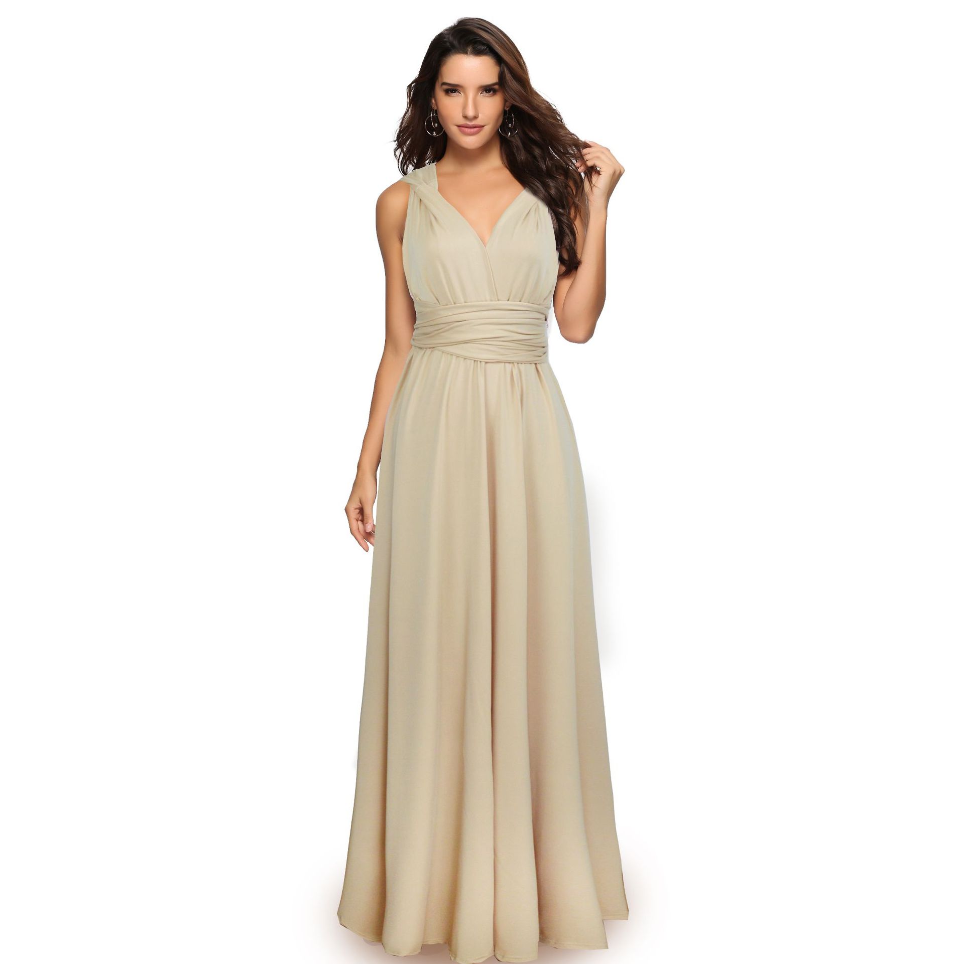 Cross Backless Bandage Maxi Dress for Evening Events