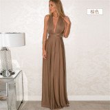 Women Sexy Cross Backless Bandage Long Dress