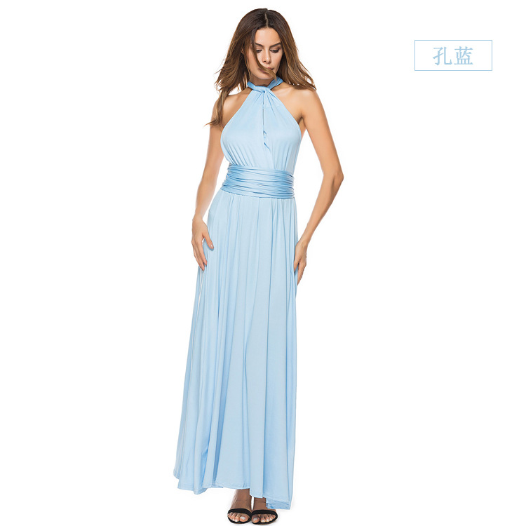 Cross Backless Bandage Maxi Dress for Evening Events