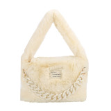 Women plush chain plush tote bag