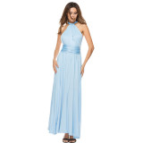 Women Sexy Cross Backless Bandage Long Dress
