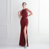 Plus Size Women Sequin Formal Party Evening Dress