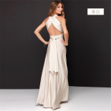Women Sexy Cross Backless Bandage Long Dress