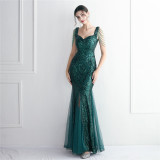 Plus Size Women Sequin Formal Party Evening Dress