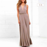 Women Sexy Cross Backless Bandage Long Dress