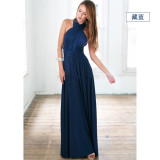 Women Sexy Cross Backless Bandage Long Dress