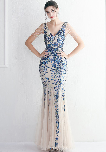 sequins Plus Size Fat Size Costume Formal Party Evening Dress