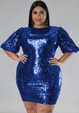 Plus Size Women's Winter Supplies velvet sequin dress