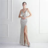 sequins Plus Size Fat Size Costume Formal Party Evening Dress