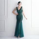 sequins Plus Size Fat Size Costume Formal Party Evening Dress