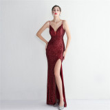 sequins Plus Size Fat Size Costume Formal Party Evening Dress