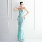 sequins Plus Size Fat Size Costume Formal Party Evening Dress