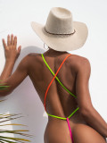 Women Sexy Solid Color One-piece Swimwear
