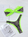 Women Sexy Color Block Bikini Two Pieces Swimwear