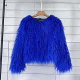 Fur Coat Solid Color Ladies Cropped Coat
