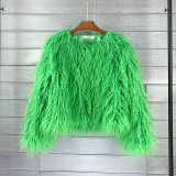 Fur Coat Solid Color Ladies Cropped Coat
