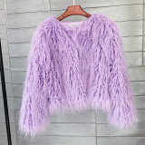 Fur Coat Solid Color Ladies Cropped Coat