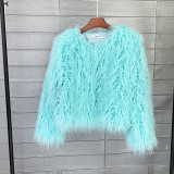Fur Coat Solid Color Ladies Cropped Coat